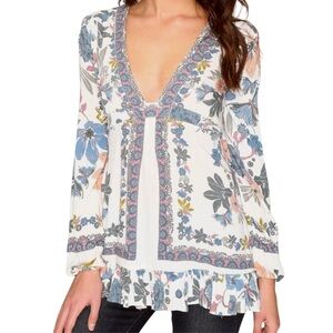 Free People Violet Hill Printed Tunic Top